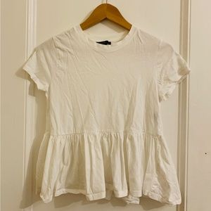 F21 White Peplum Top